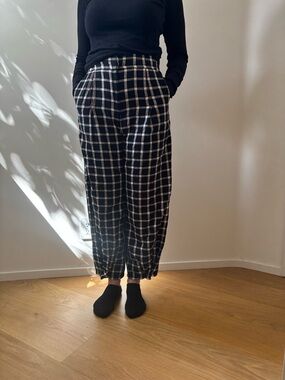 Mara Hoffman Plaid Barrel Pants